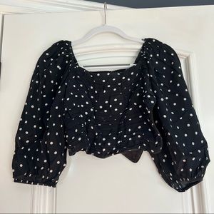 ZARA polka dot crop top